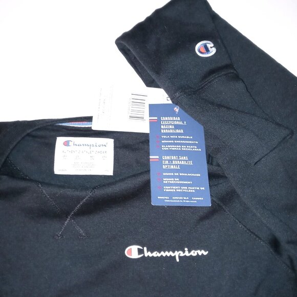 Champion Athleticwear Powerblend Black Extra Small Long Sleeve Sweatshirt - Picture 6 of 6
